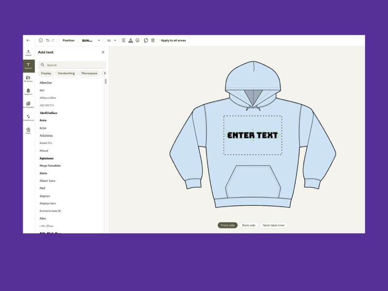 5 Text Editor Text editor in Printify's Product Creator.